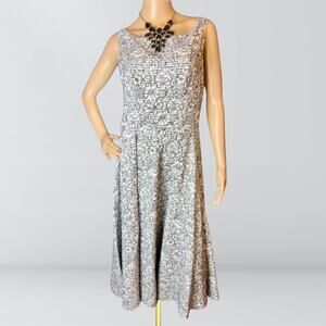 NWT Vera Wang Floral Black & White Lace Broderie Dress